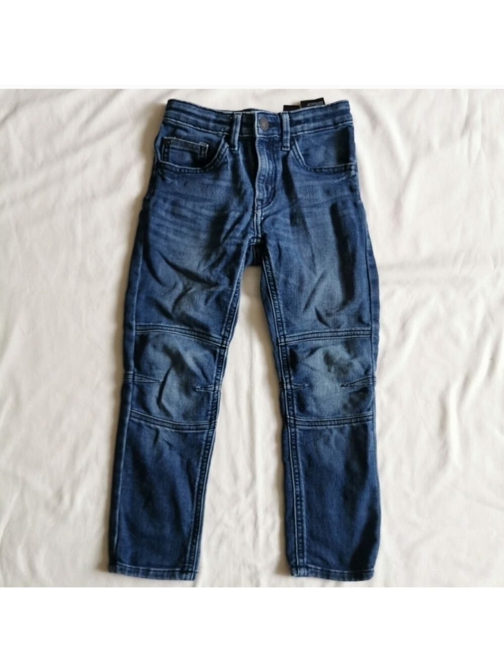 H&M Boys Super Soft Moto Biker Skinny Jeans Adjustable Waist Size 6
